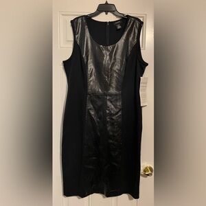 Ashro Black Faux Leather Dress - some damage see pics and description